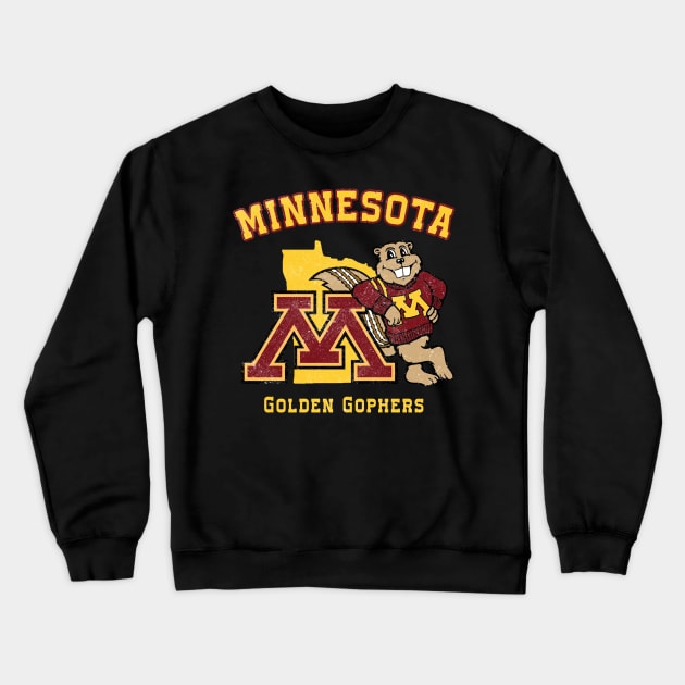 Vintage minnesota gophers mascott for fans Crewneck Sweatshirt by Claessens_art